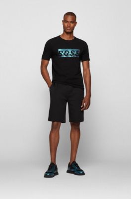 Hugo Boss - Stretch-cotton T-shirt with new-season logo artwork