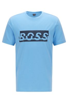 Hugo Boss Stretch-cotton T-shirt with new-season logo artwork. 1