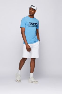 Hugo Boss Stretch-cotton T-shirt with new-season logo artwork. 3