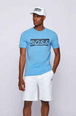 Hugo Boss Stretch-cotton T-shirt with new-season logo artwork. 2