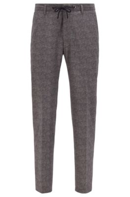 BOSS - Pantalones slim fit en punto con microdibujo