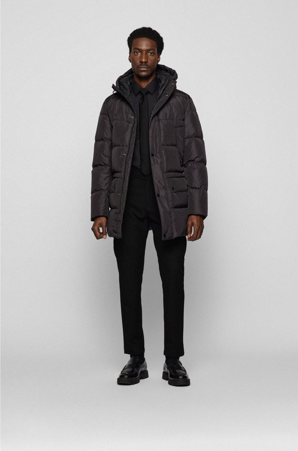 BOSS parka with water-repellent finish