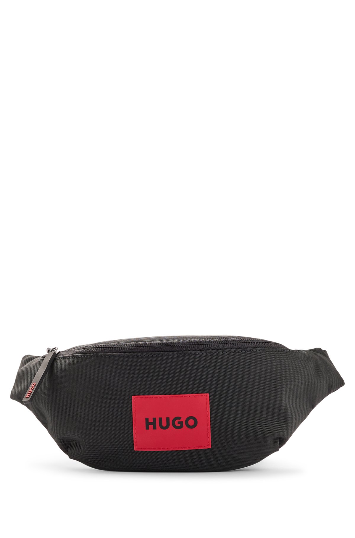 Belt bag in recycled with red logo label
