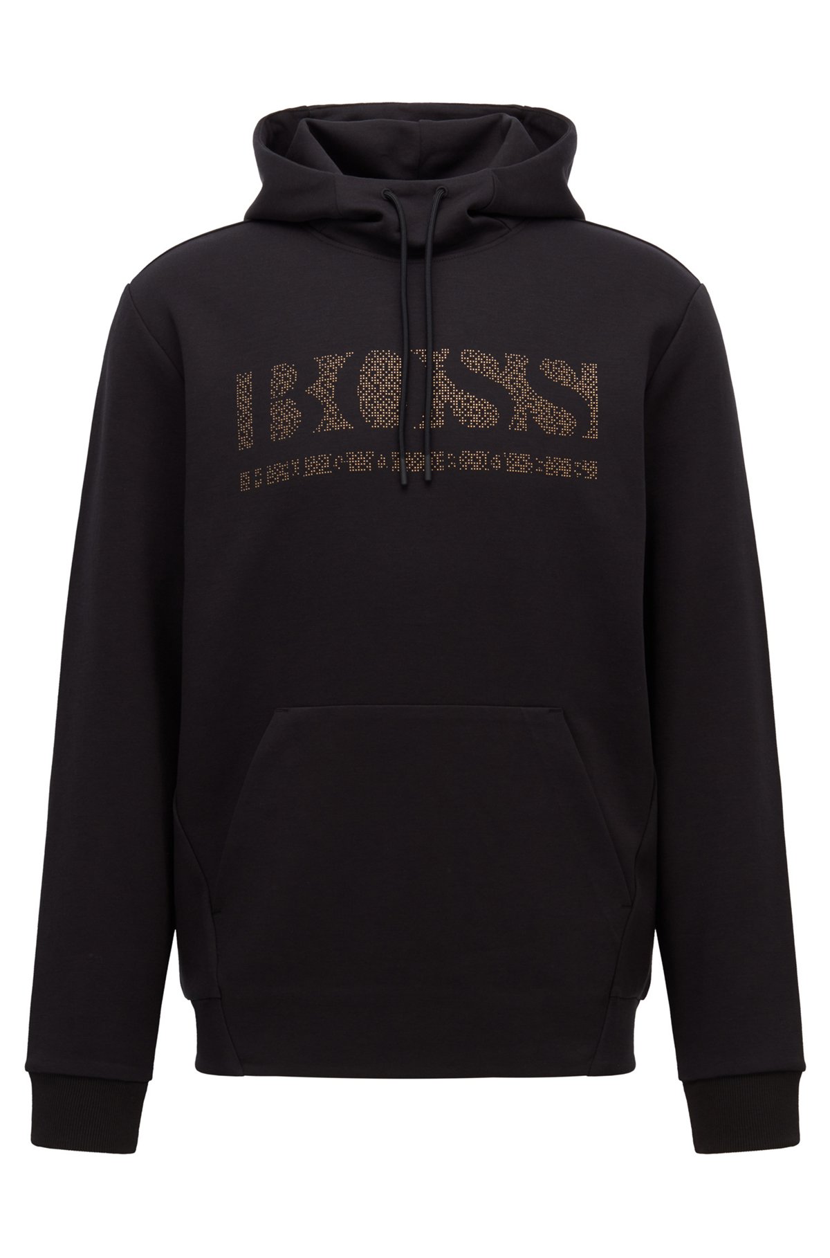 BOSS - Regular-fit hooded with pixelated logo