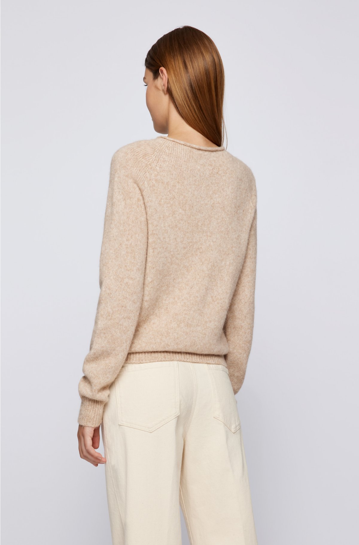 BOSS - Regular-fit sweater with rolled neckline