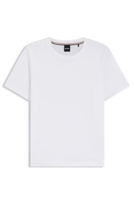 Camiseta relaxed fit en punto de algod&oacute;n, Blanco