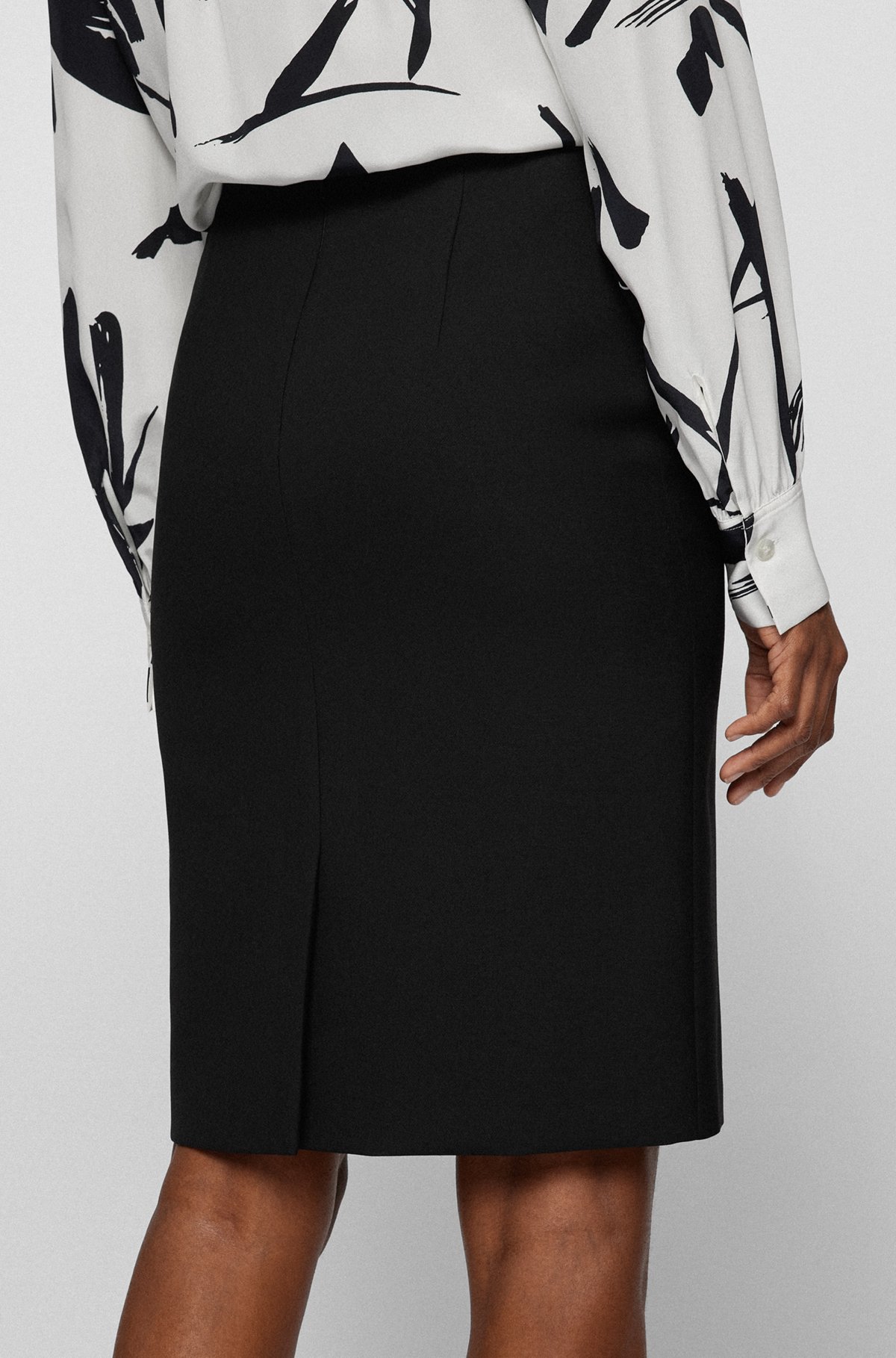 BOSS - Regular-fit pencil skirt in stretch fabric