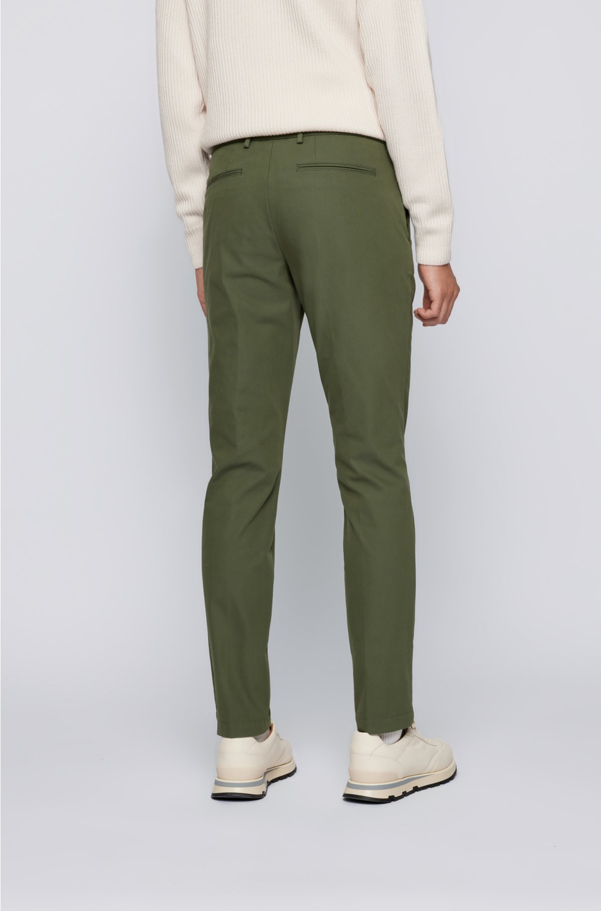 Isaac hage jernbane BOSS - Slim-fit pants in a cotton blend