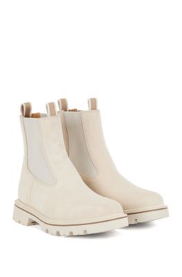 omdømme overgive Husk BOSS - Suede Chelsea boots with seasonal loops and contrast welt