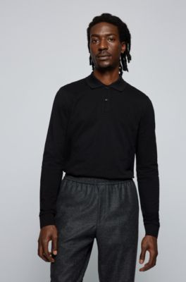 Hugo Boss Boss Regular Fit Polo Shirt In Interlock Cotton In Black