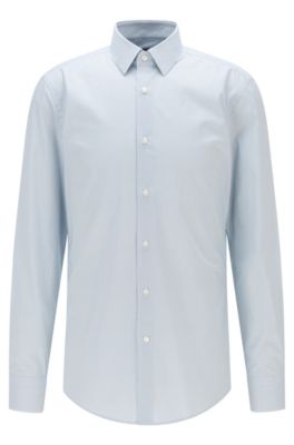 BOSS - Camisa slim fit de algodón elástico con estampado