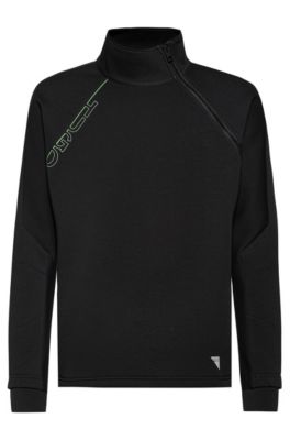 HUGO - Mock-neck sweatshirt with glow-in-the-dark logo