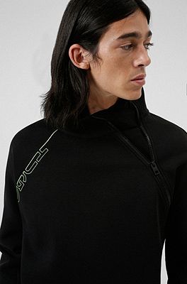 Mock-neck sweatshirt with glow-in-the-dark logo