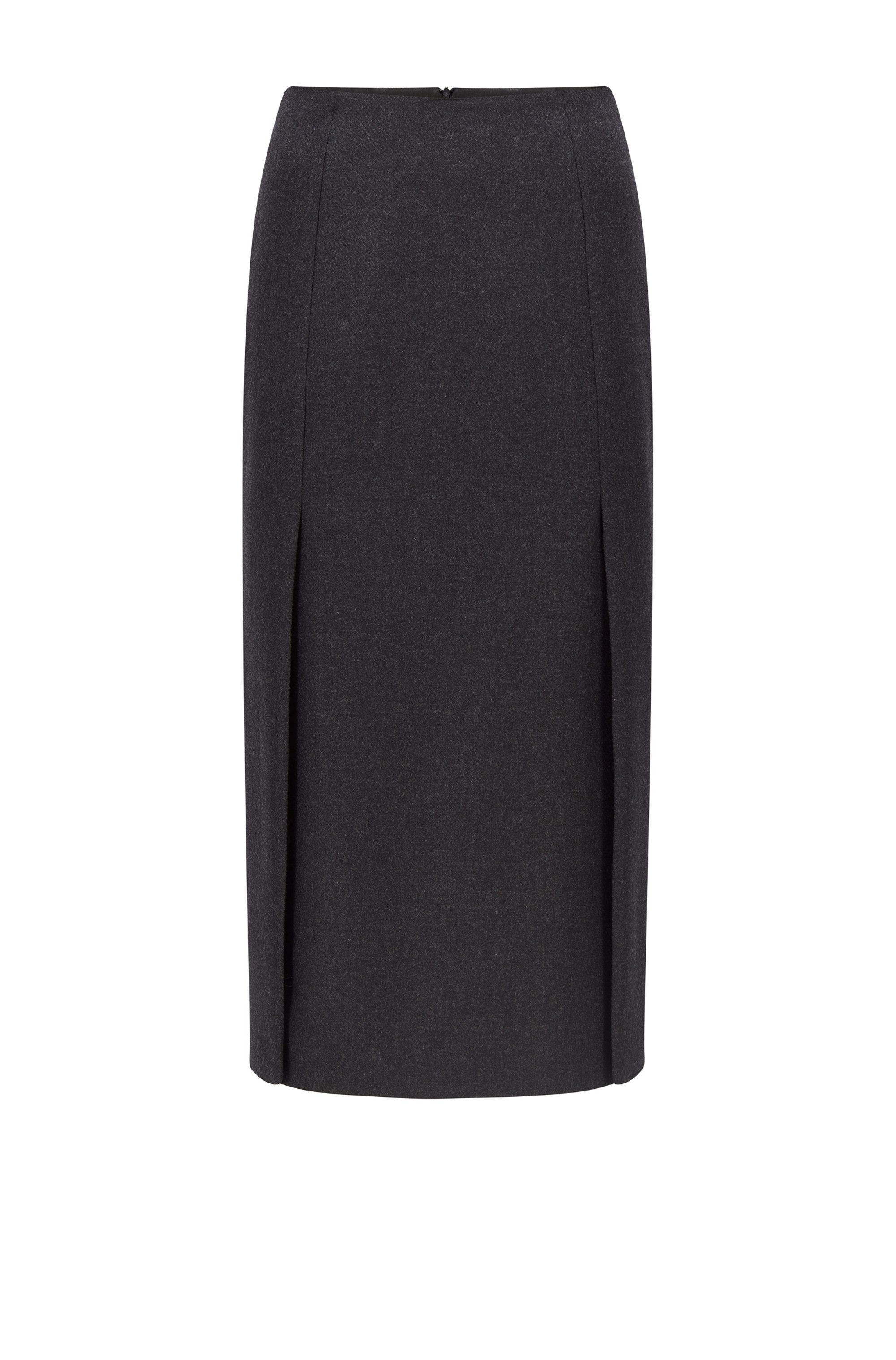 Regular-fit pencil skirt in virgin wool and cashmere, Light Grey