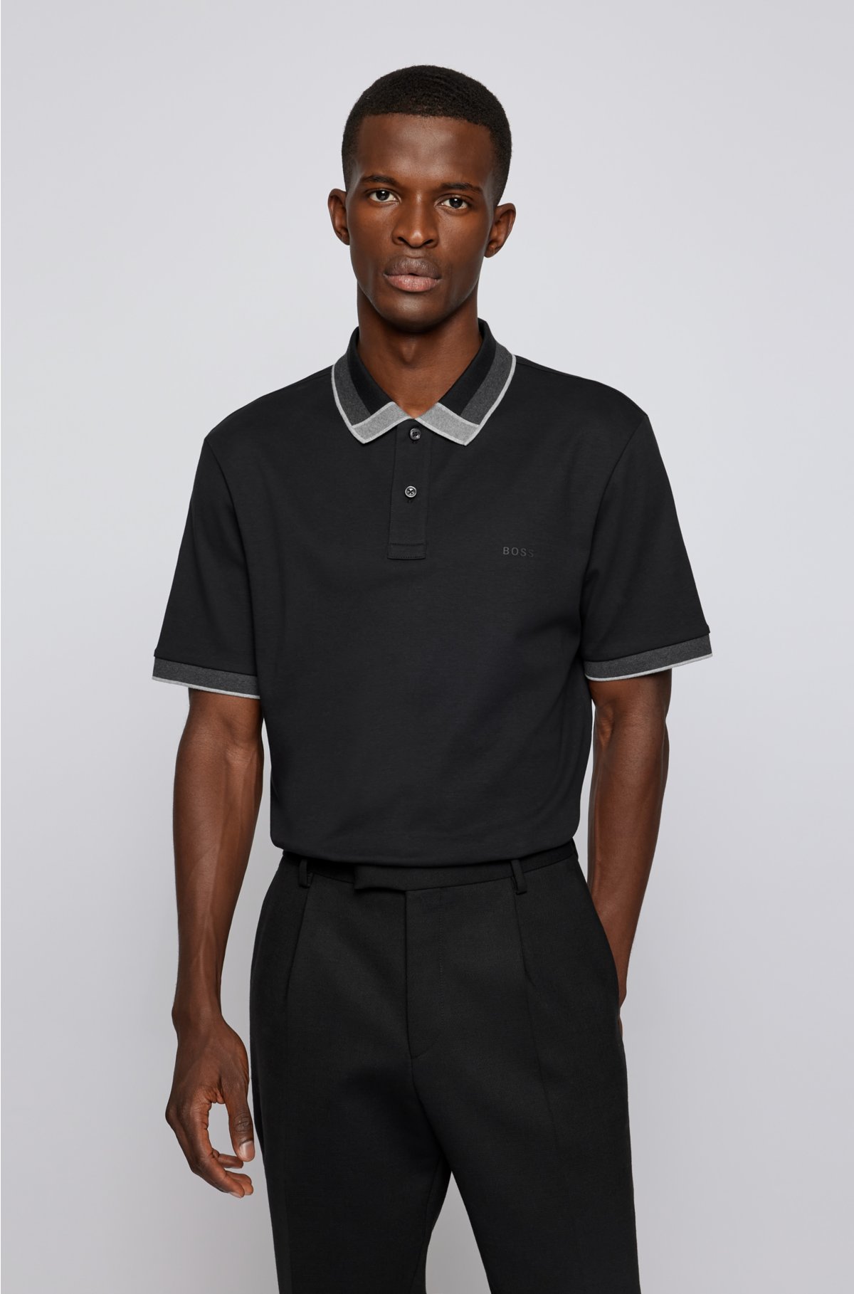 Louis Vuitton Black Honeycomb Knit Polo T-Shirt S