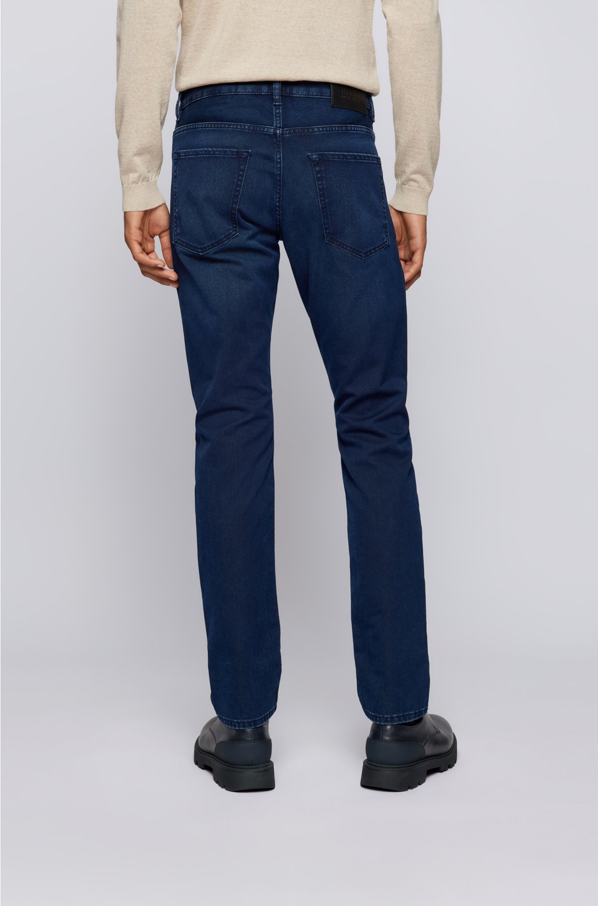 Distrahere Thrust Rudyard Kipling BOSS - Slim-fit jeans in dark-blue comfort-stretch Italian denim