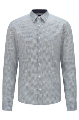 BOSS - Slim-fit shirt in Awatti-cotton flannel