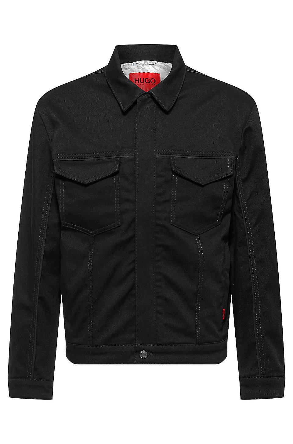 HUGO - jacket in black comfort-stretch denim