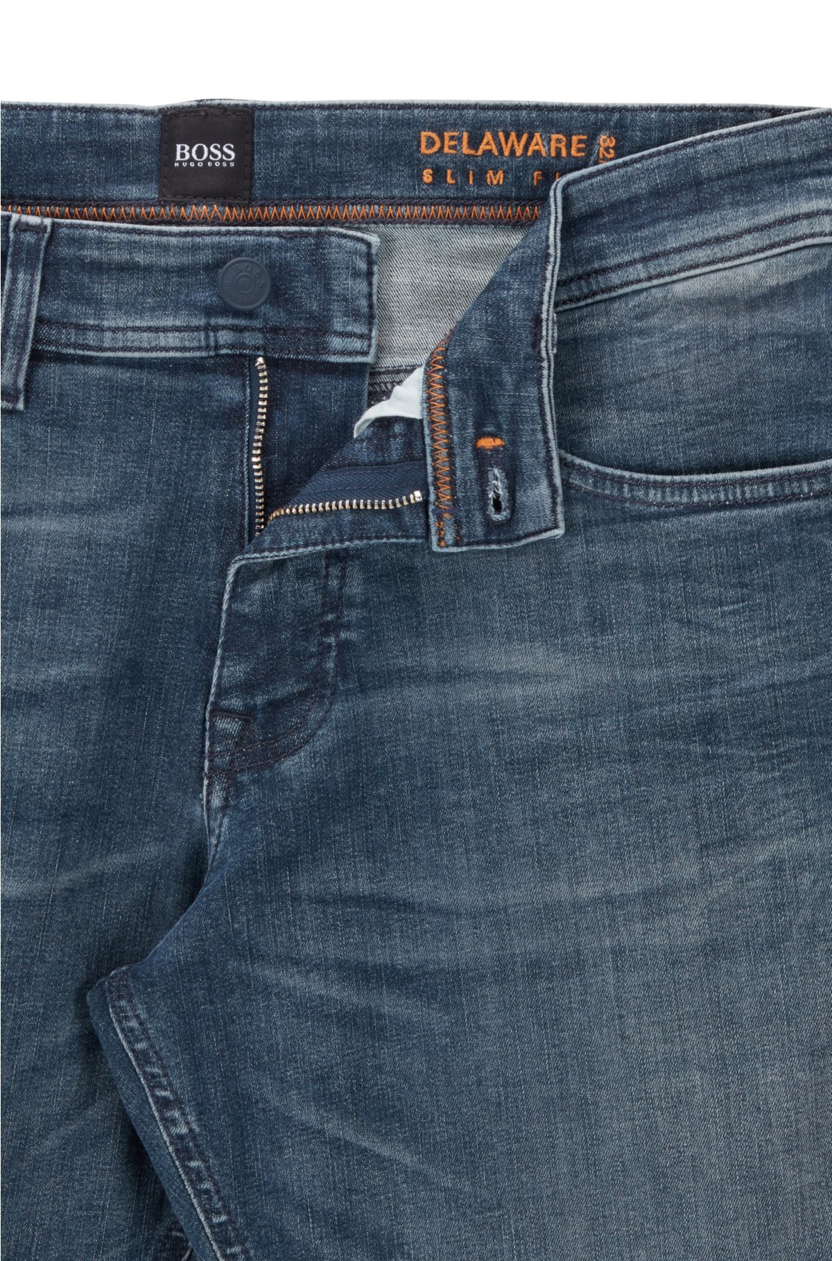 BOSS - jeans in gray-cast super-stretch denim