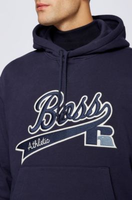 BOSS - Cotton-blend hooded sweatshirt with exclusive logo