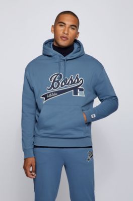BOSS - Cotton-blend hooded sweatshirt with exclusive logo
