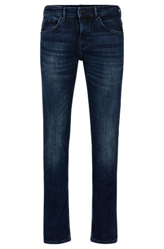 Extra-slim-fit jeans in indigo super-stretch denim, Dark Blue