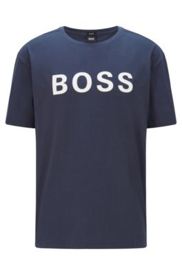 BOSS - Unisex relaxed-fit T-shirt in cotton with contrast logo