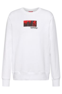 HUGO - Graphic-print cotton sweatshirt with collaborative branding
