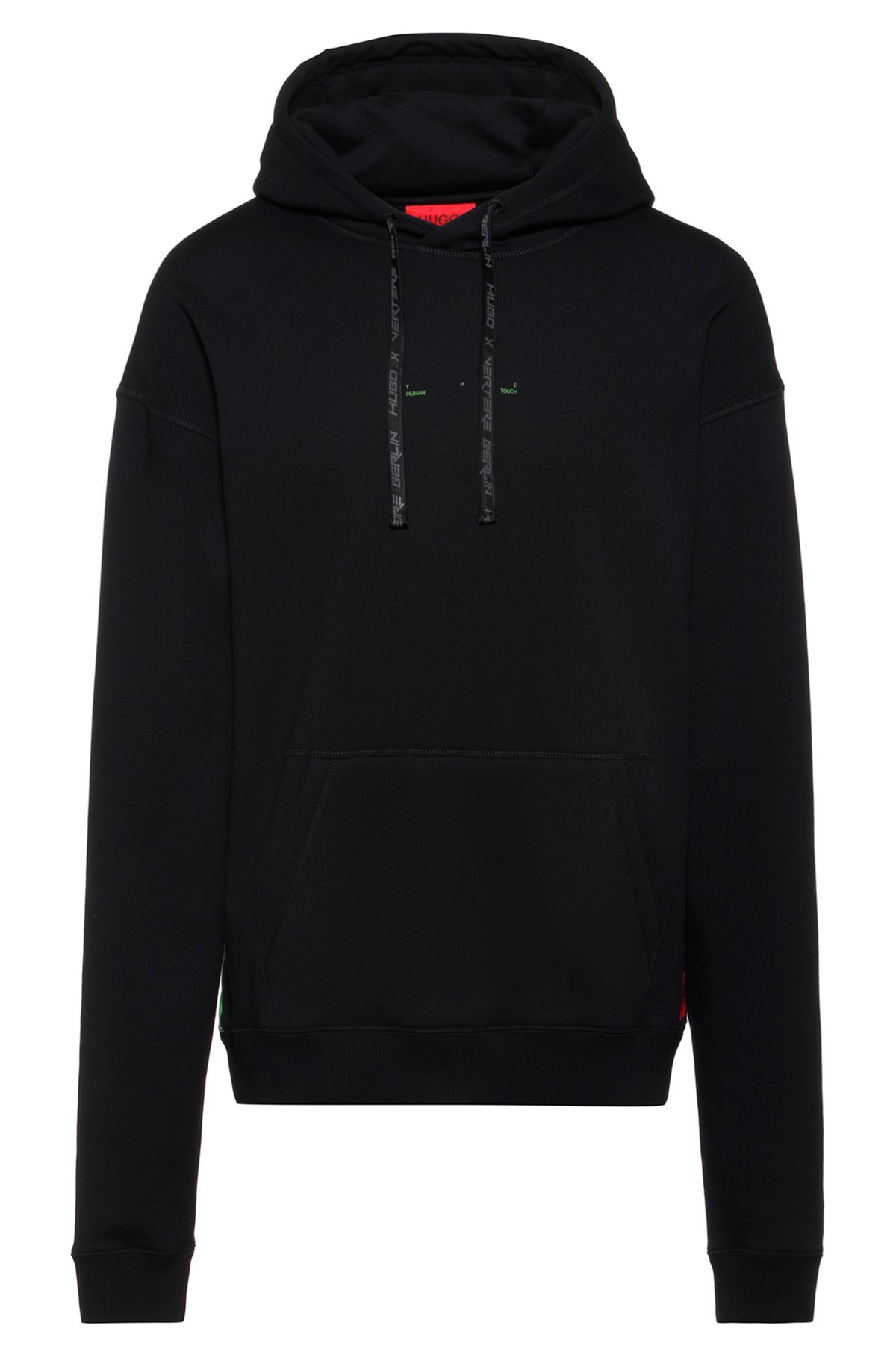 Hooded sweatshirt with collaborative branded artwork, Black