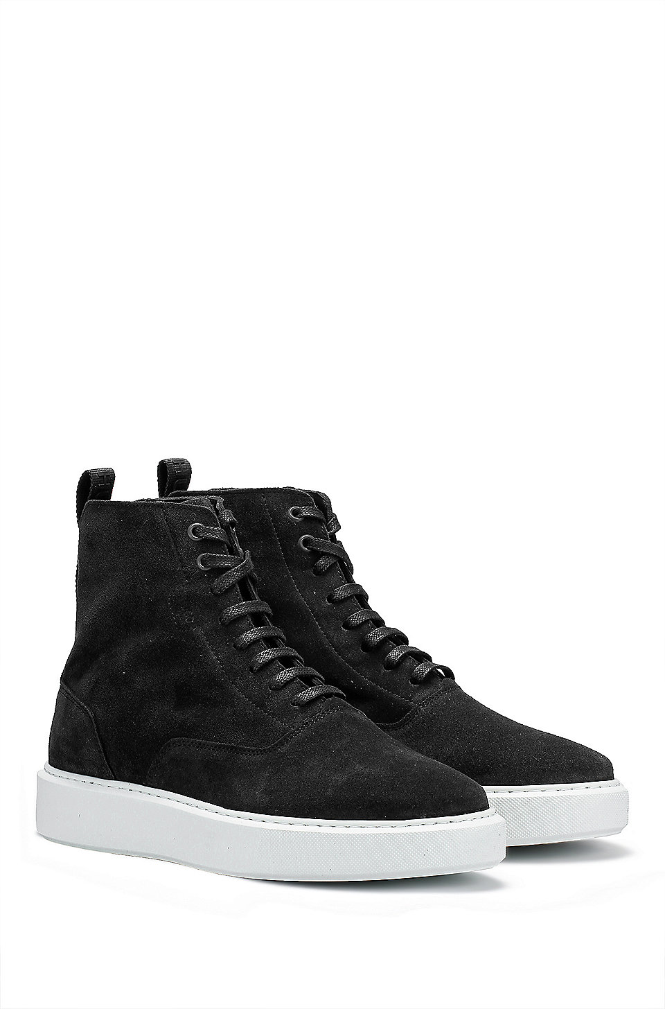 HUGO - Half-boots in suede with logo details