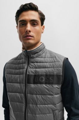 BOSS - Water-repellent gilet with 3D-logo tape