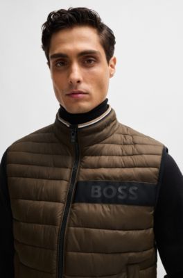 Water-repellent gilet with 3D-logo tape, Light Green