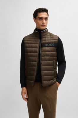 Water-repellent gilet with 3D-logo tape, Light Green