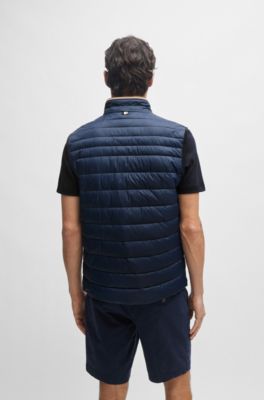 Chaleco repelente al agua con cinta de logo en 3D, Azul oscuro