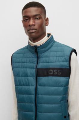 BOSS quilted puffer gilet - Blue