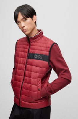 BOSS Waterrepellent padded gilet with 3D logo tape