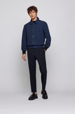 BOSS - Water-repellent reversible jacket in brushed fabric