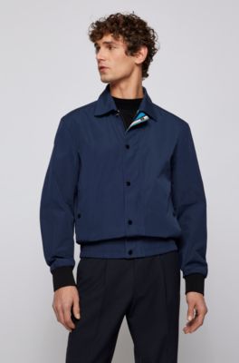 BOSS - Water-repellent reversible jacket in brushed fabric