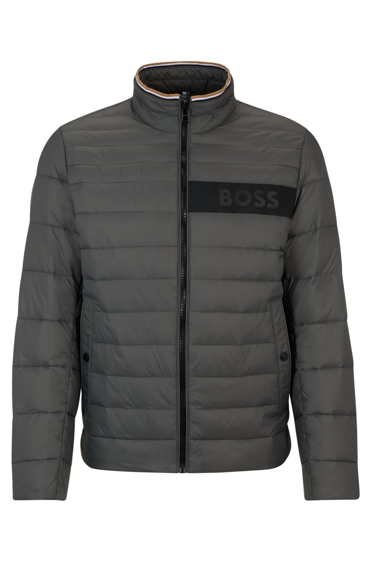 BOSS - Water-repellent jacket with 3D logo tape