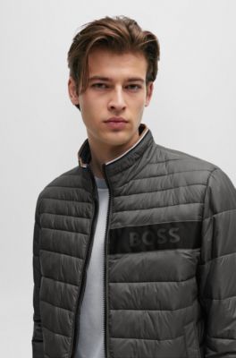 Water-repellent jacket with 3D logo tape, Grey