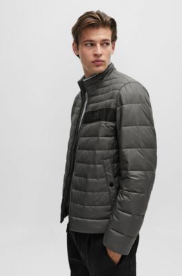 Water-repellent jacket with 3D logo tape, Grey