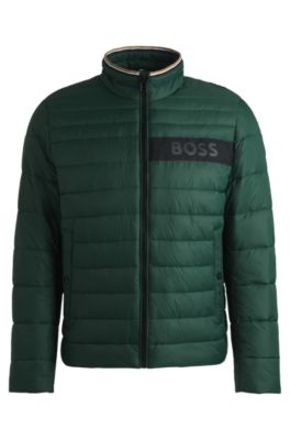 Hugo Boss Water-repellent Jacket With 3d Logo Tape In Light Green