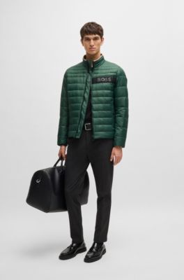 Chaqueta repelente al agua con cinta de logo en 3D, Cal