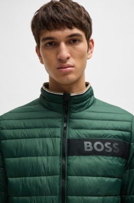 Chaqueta repelente al agua con cinta de logo en 3D, Cal