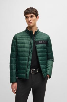 Chaqueta repelente al agua con cinta de logo en 3D, Cal