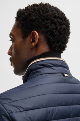 Water-repellent jacket with 3D logo tape