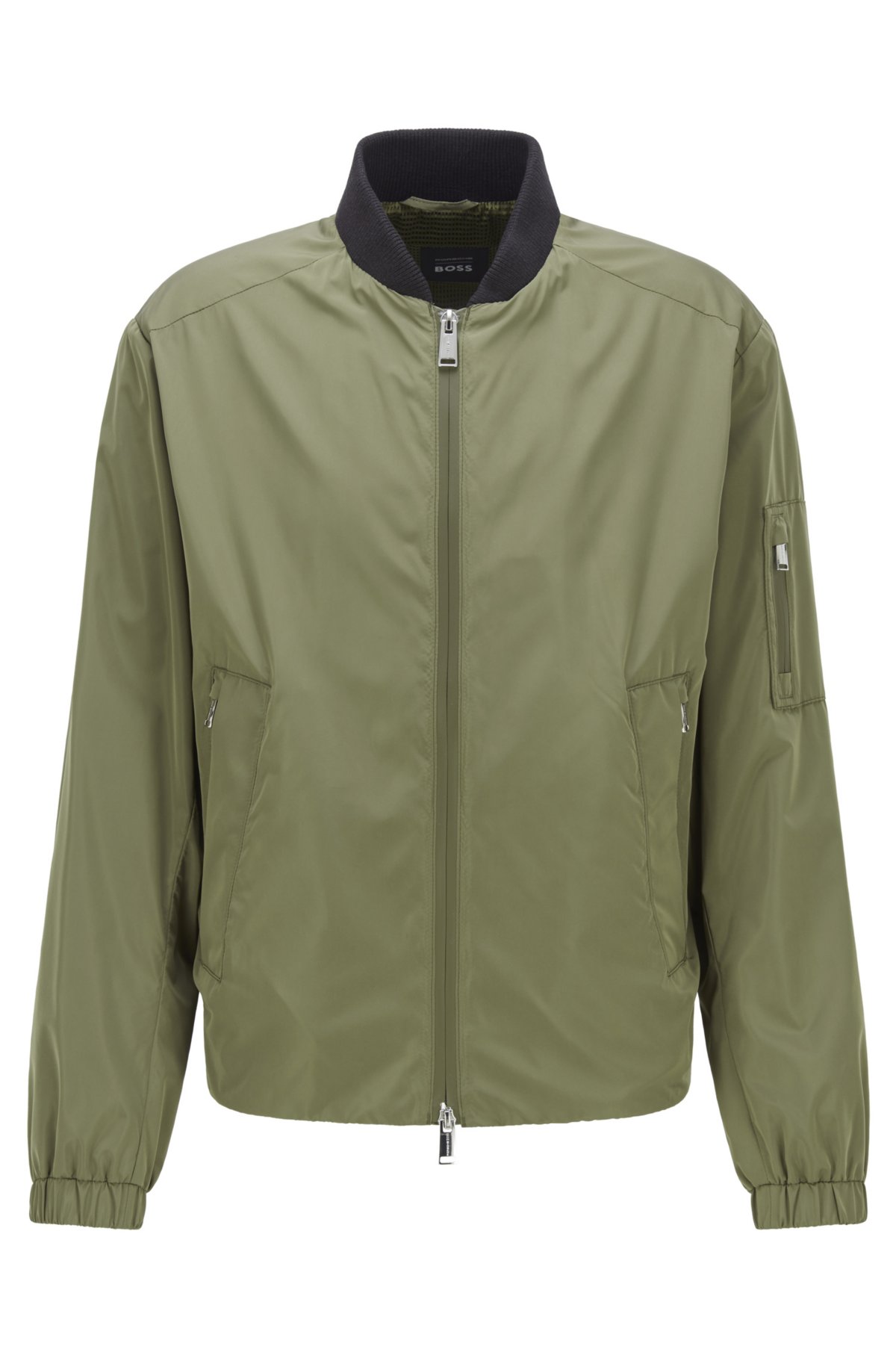 - BOSS Water-repellent regular-fit jacket with branding