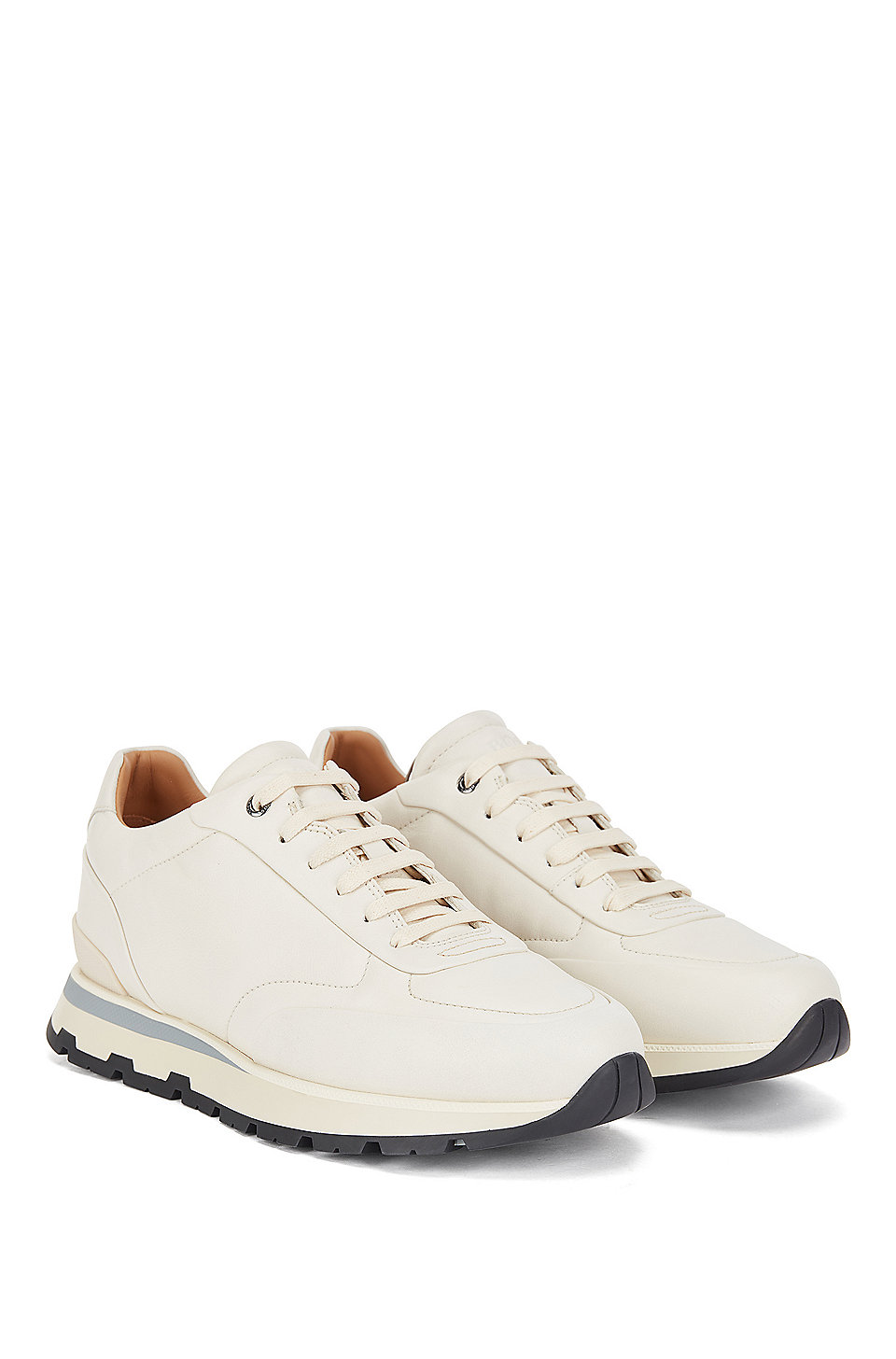 BOSS - Low-top trainers burnished Italian leather