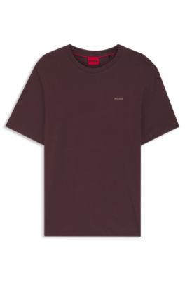 Camiseta de punto de algod&oacute;n con logo estampado, Marr&oacute;n claro