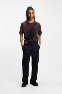 Logo-print T-shirt in cotton jersey, Light Brown